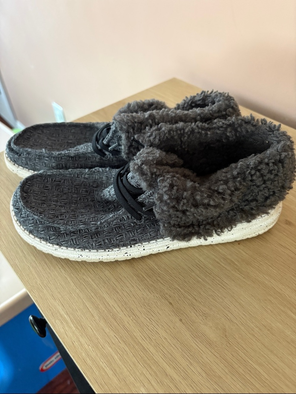 Hey dude Cozy Gray Faux-Shearling Slip-On Sneakers